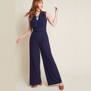 NWOT Emboldened Persona Jumpsuit, L Navy Modcloth